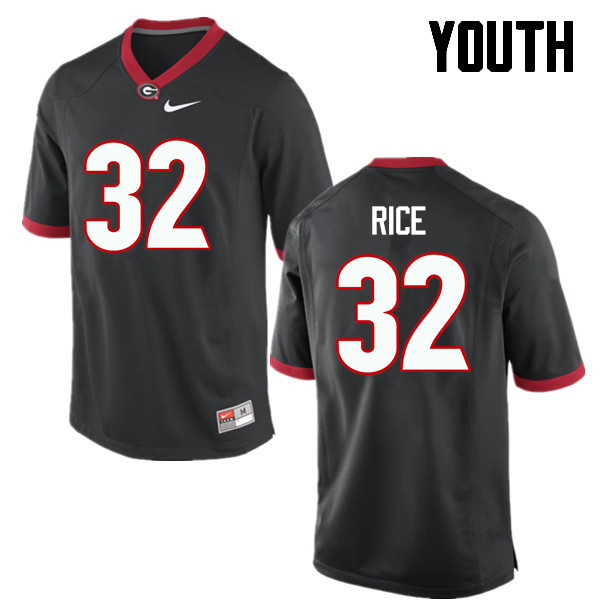 Georgia Bulldogs Youth Monty Rice #32 Black Stitched College UGA Football Jersey 23FS010FC